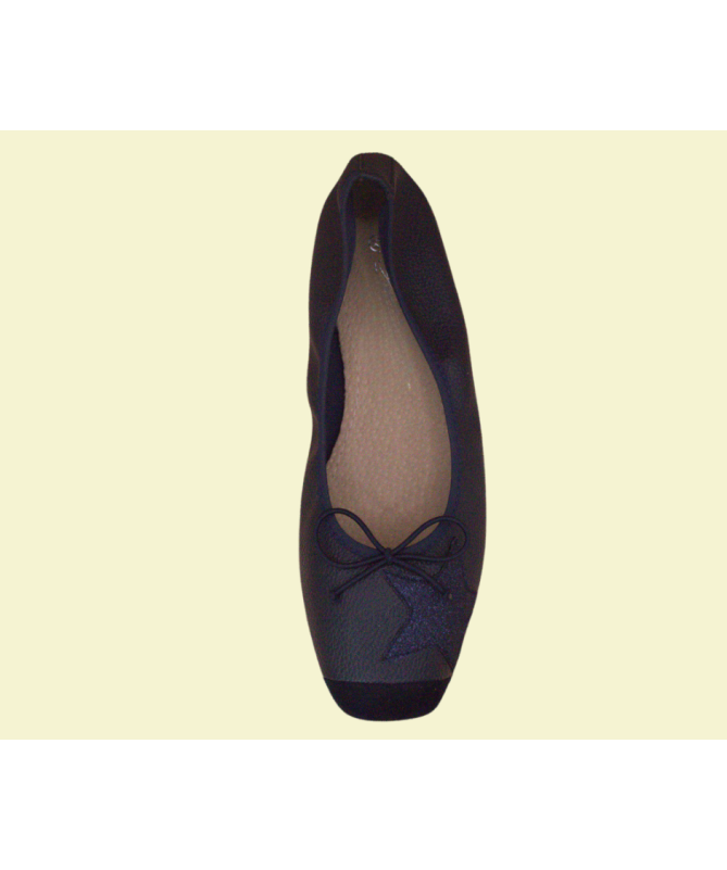 Ballerine en Cuir Élegante - Disponible en Bleu, Noir, Marron, Doré et Rouge