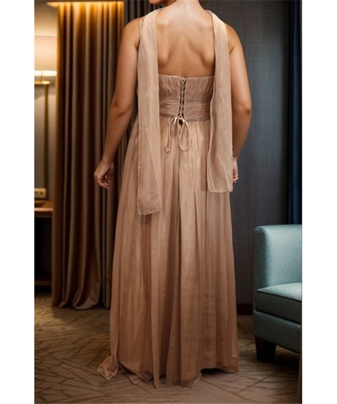 Robe de soirée Lou : taupe T42 / T44