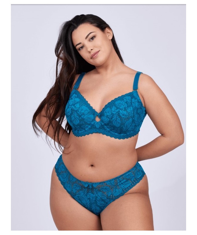 Culotte Romance en dentelle bleu saphir  VALEGE _ TEKA MODE