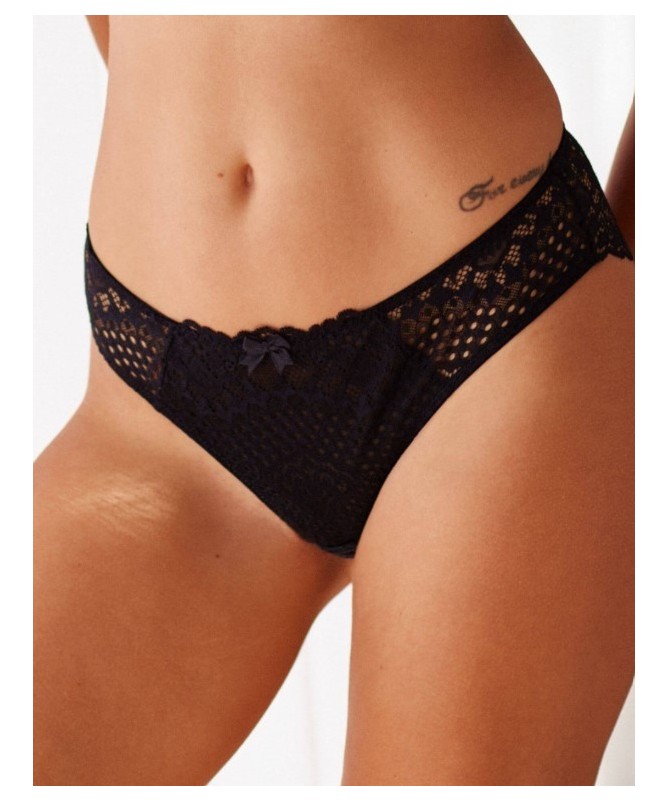 Culotte en dentelle noire VALEGE Flirty du S au XL _ TEKA MODE