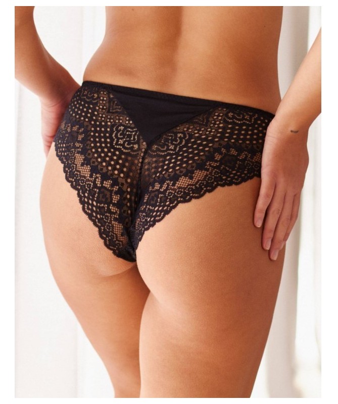 Culotte en dentelle noire VALEGE Flirty du S au XL _ TEKA MODE