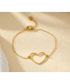 Bracelet Corazón Dorado – Élégance et finesse en acier doré