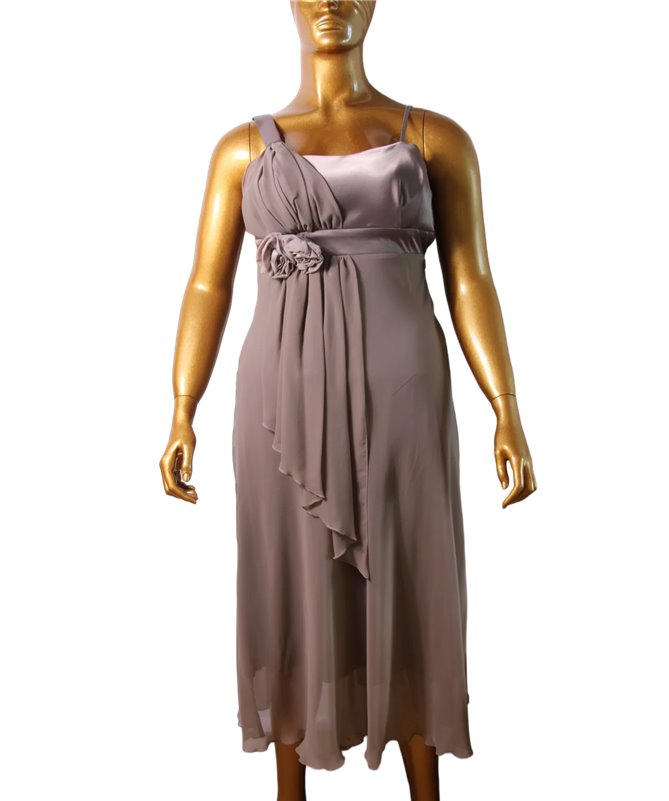 Robe de soirée courte Agathe : taupe