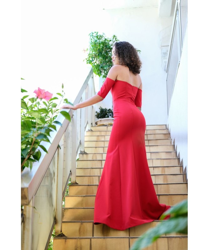 Robe de soirée rouge Sérénaé – Élégance et glamour