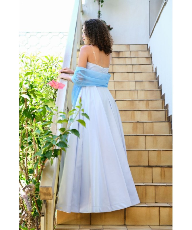 Robe de soirée bleu pastel Élëora – Élégance et féerie