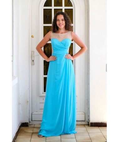 Robe de soirée turquoise Azaléa – Élégance et éclat