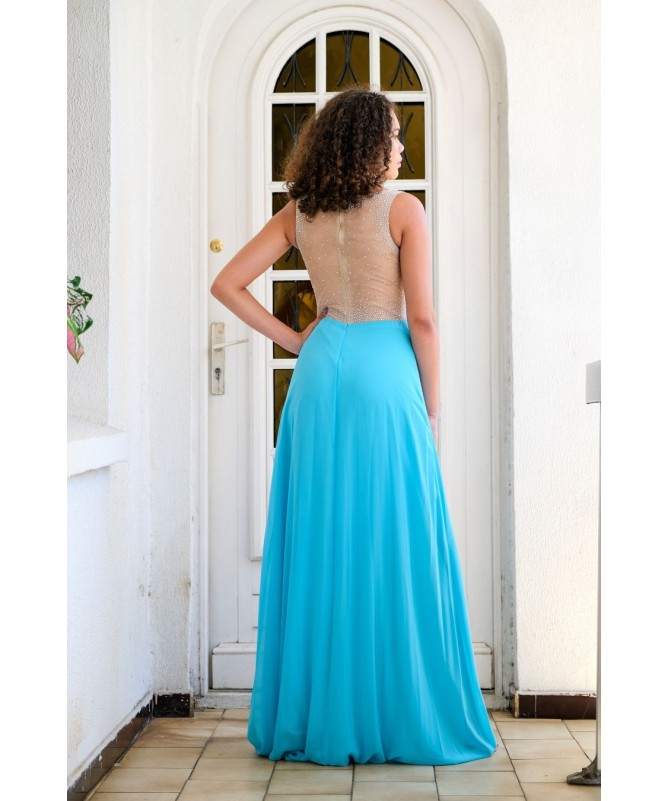 Robe de soirée turquoise Azaléa – Élégance et éclat