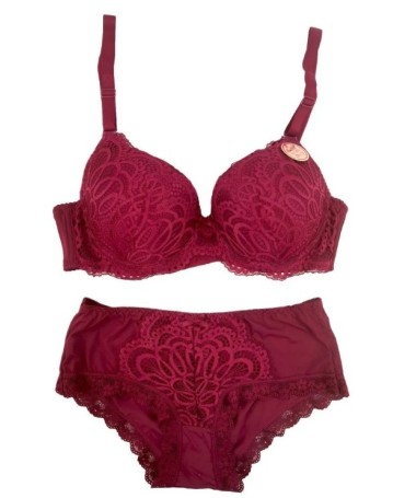 Ens Soutien gorge/culotte du 90D au 115D bordeaux _ TEKA MODE