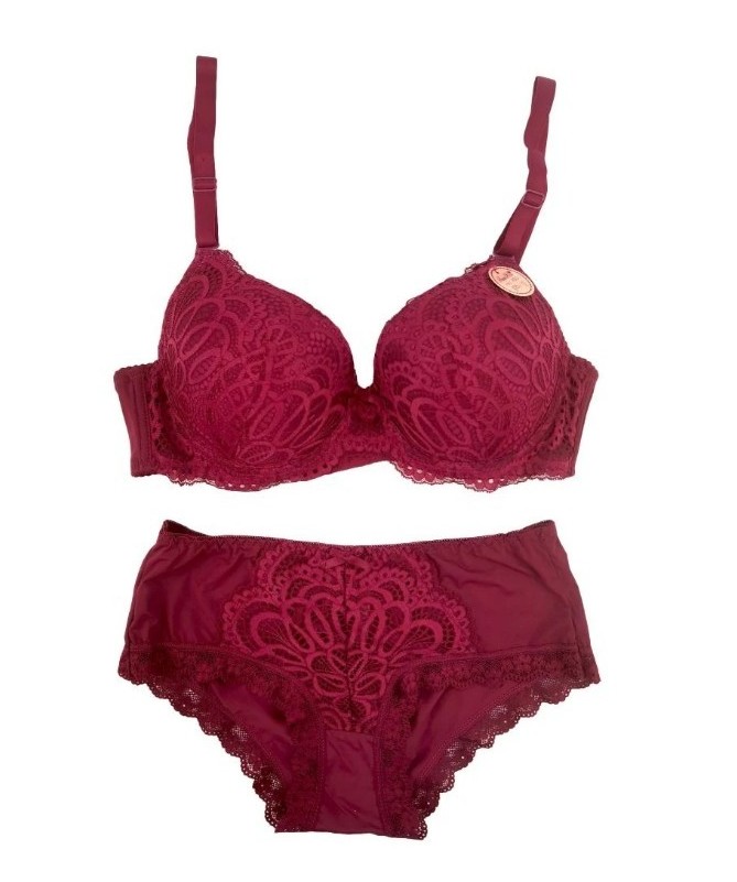 Ens Soutien gorge/culotte du 90D au 115D bordeaux _ TEKA MODE