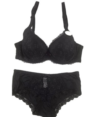 Ens Soutien gorge/culotte du 90D au 115D noir _ TEKA MODE