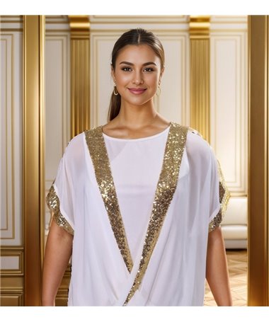 Ensemble Top sequins dorés VICTOIRE