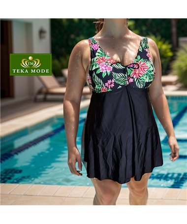 Robe de bain grande taille jardin tropical