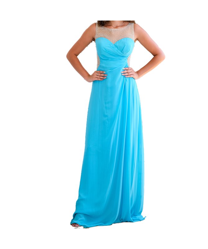 robe longue de soirée bleu Alice