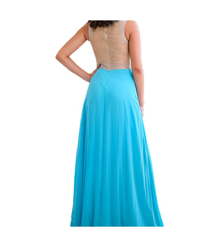 robe longue de soirée bleu Alice