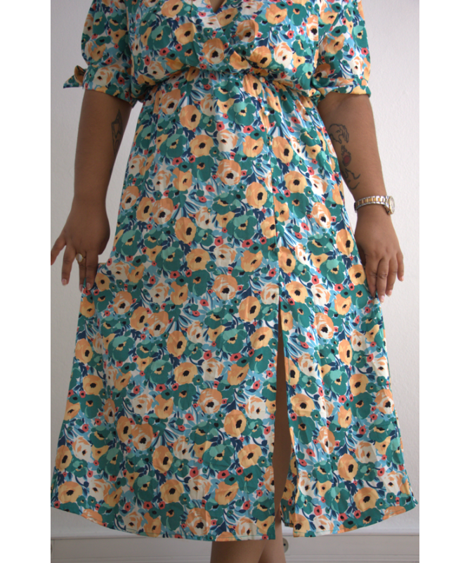 Robe Fleurie Élégante en Coton | Mode Grande Taille